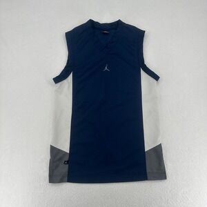 Jordan Sleeveless Athletic V Neck Top Blue Gray Size Small